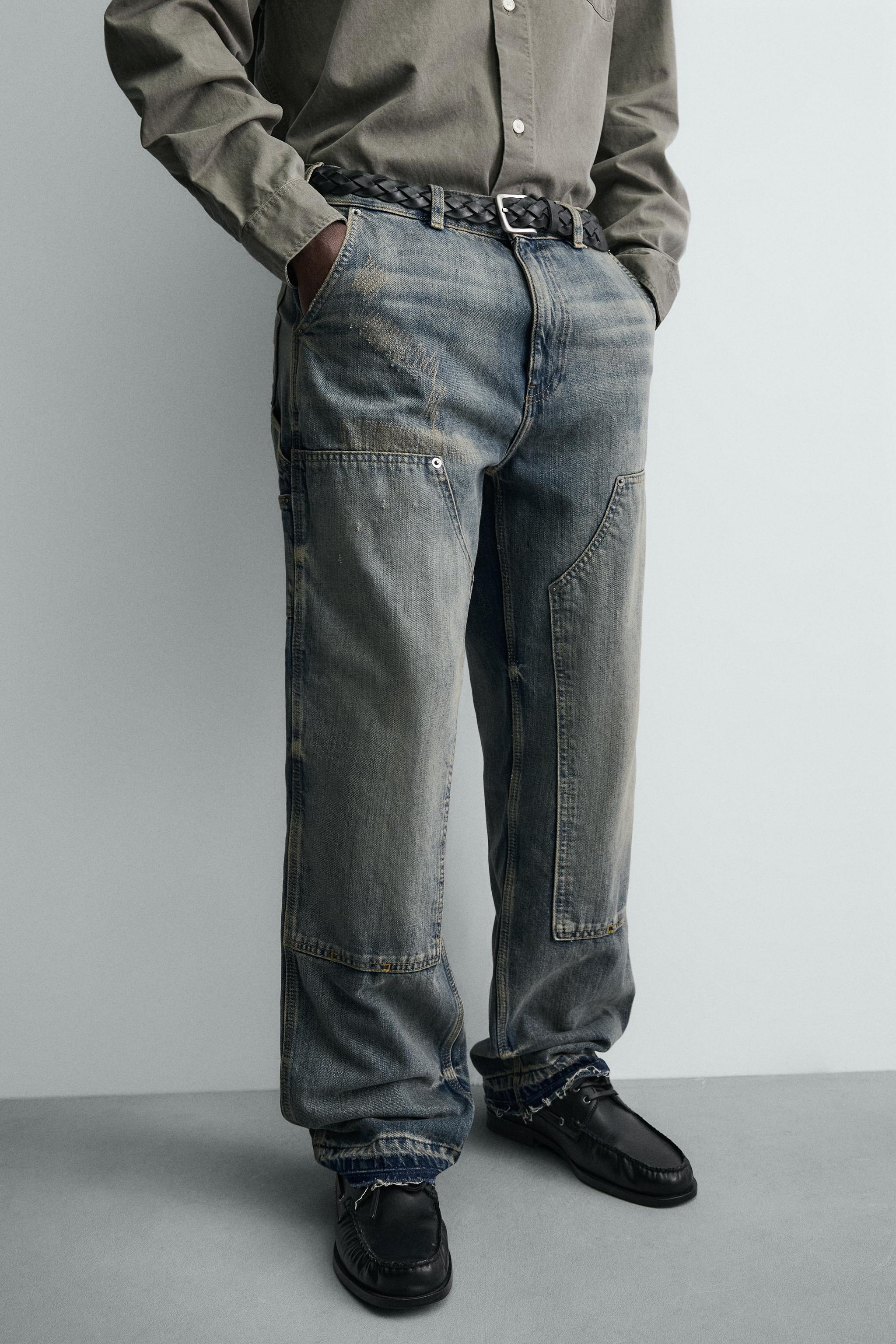 WASHED CARPENTER POCKET JEANS